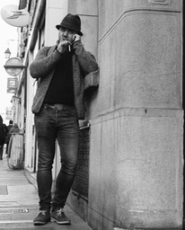 On the phone. 